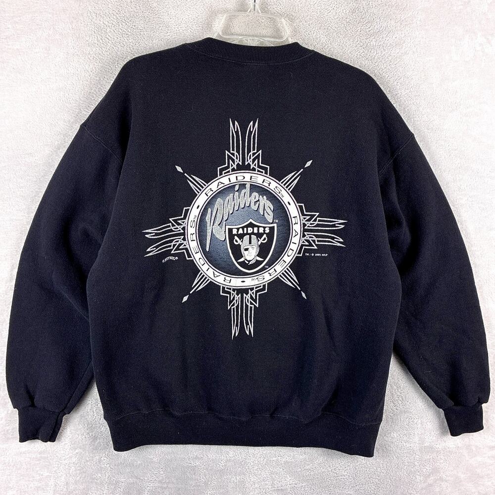 VTG Nutmeg Mills Los Angeles Raiders Sweatshirt Mens L Black Classic 90s USA